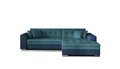 Coltar extensibil dreapta 4 locuri, ELTAP, Sorento, 296x194x78 cm, lemn/poliester, albastru/albastru inchis
