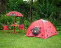 Cort de gradina pentru copii Ladybug, Decoris, 120x120x80 cm, poliester, rosu
