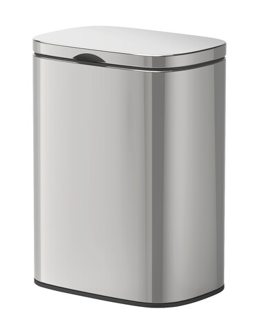 Cos de gunoi, wenko, sare, 5 l, 21.5 x 29.5 x 19 cm, inox, gri lucios