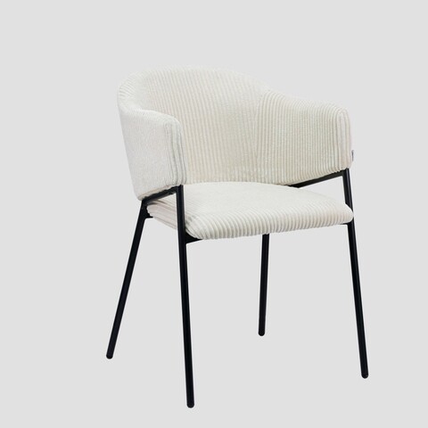 Scaun Prazer, Homla, 60.5x55x78 cm, metal/catifea din poliester, bej