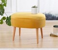 Taburet, Fluffe, 209FLF1205, Catifea, Galben