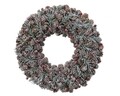 Coronita decorativa Pinecone berries, Decoris, 30.5x8 cm, verde/rosu