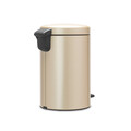 Cos de gunoi cu pedala, Brabantia, NewIcon Metallic Gold, 12 L, 33.8x25.1x41.1 cm, otel, auriu