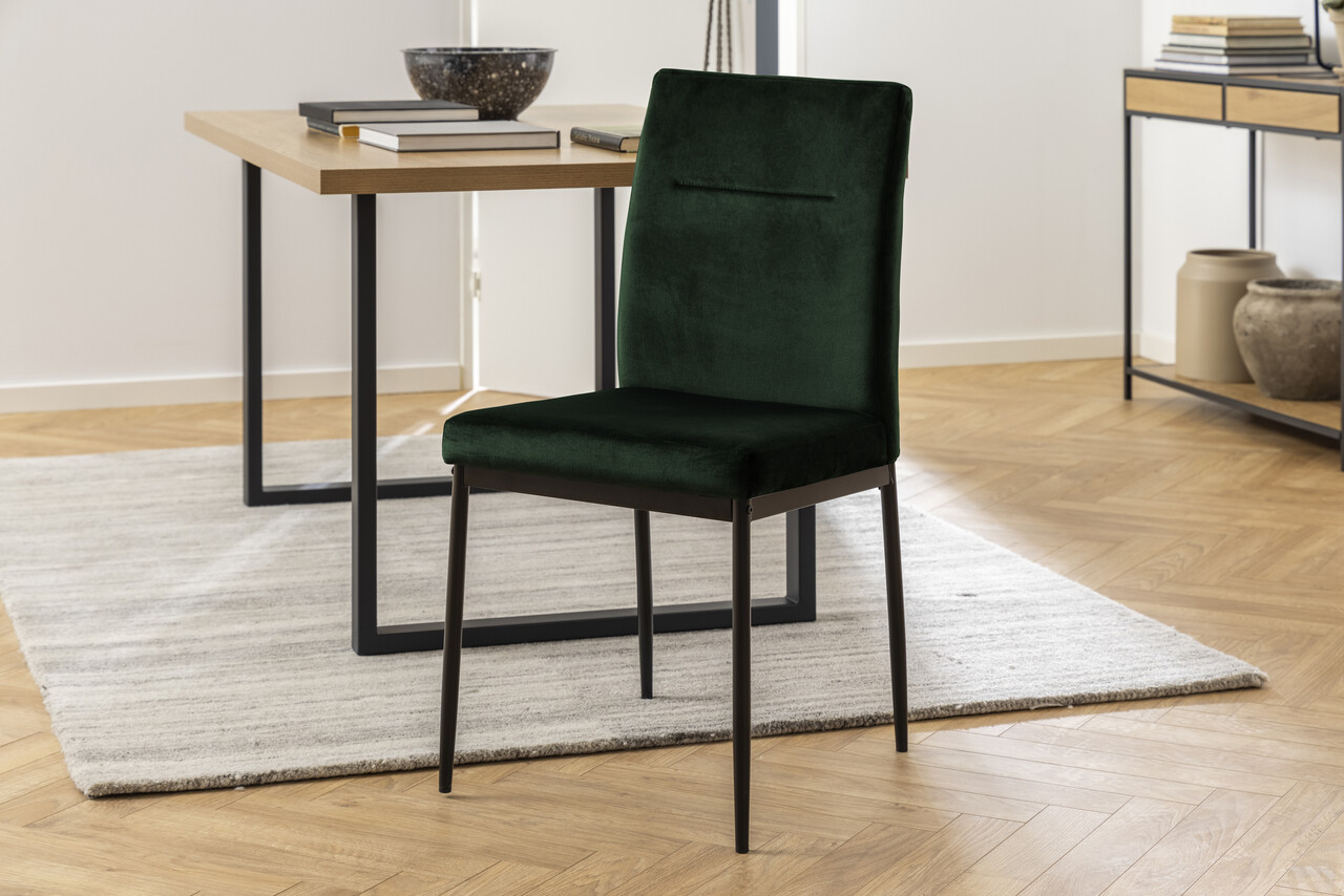 Scaun Demi, Actona, 45x55x90.5 cm, catifea/otel, verde inchis - view 6