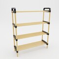 Organizator incaltaminte, Seowood, 75 x 64 x 20 cm, lemn solid, natur