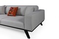 Canapea extensibila 3 locuri, Artie, 560ARE2916, Lemn de fag / PAL, Gri deschis