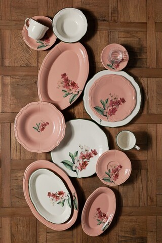 Set de cină (27 piese), L'essentiel Maison, 667PRS1144, Farfurie: 22 x 22 cm (6 bucăți), Multicolor