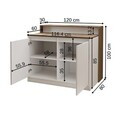 Masa de bucatarie, Hanah Home, 2800, 120x100x80 cm, PAL MELAMINAT, Pin Atlantic / Alb