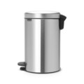 Cos de gunoi cu pedala, Brabantia, NewIcon Matt , 12 L, 33.8x25.1x41.1 cm, otel, argintiu