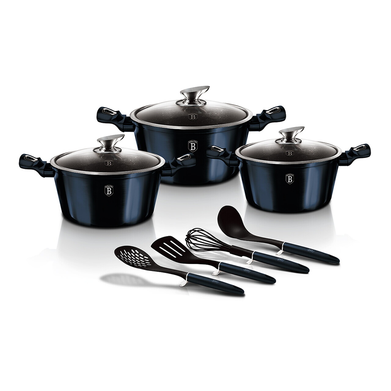 Set pentru gatit Berlinger Haus, Aquamarine, 10 piese, aluminiu forjat, blue - view 5