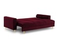 Canapea extensibila, Mimosa, Mazzini Sofas, 3 locuri, cu lada de depozitare, 220x100x92 cm, catifea, rosu