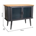 Bufet inferior Creaciones Meng, 70x32x54.5 cm, fier, negru/gri