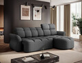 Coltar extensibil dreapta 3 locuri ELTAP, Beneth, 301x185x115 cm, lemn/poliester, gri inchis