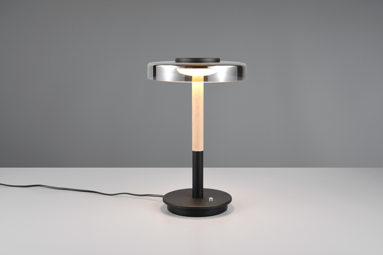 Lampa de masa Celeste, TRIO, 22x35 cm, 10W, 1x SMD LED, metal, negru/gri - 1 | YEO
