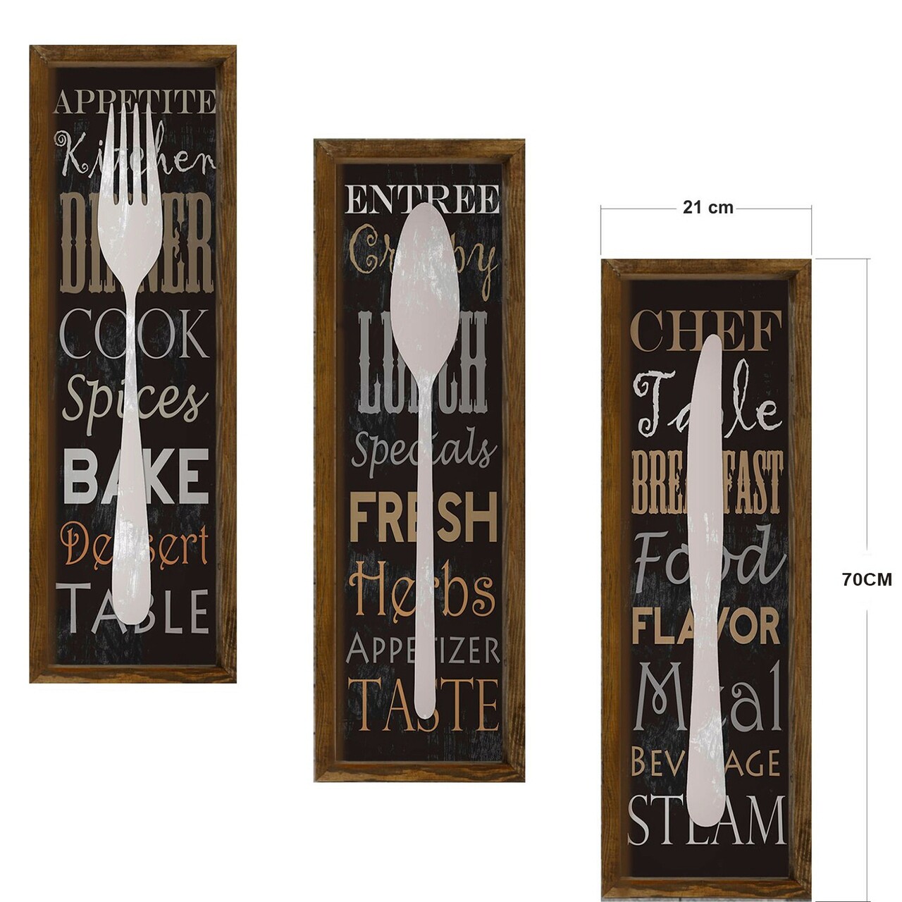 Set 3 tablouri decorative, KZM390, MDF, Imprimat UV, Multicolor