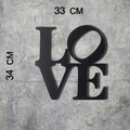 Decoratiune de perete, Love, Metal, Dimensiune: 33 x 34 cm, Negru