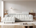 Coltar extensibil dreapta 3 locuri ELTAP, LT-03ROY, Felro, 285x181x93 cm, lemn/poliester, gri deschis