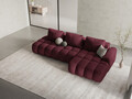 Coltar extensibil dreapta 3 locuri, Linz, Cosmopolitan Design, 275x142x84 cm, cotiera stanga, tesatura structurata, bordo