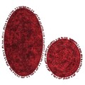Set covorase de baie 2 piese, Alanur Home, COTTONKT000528, Bumbac, Rosu claret