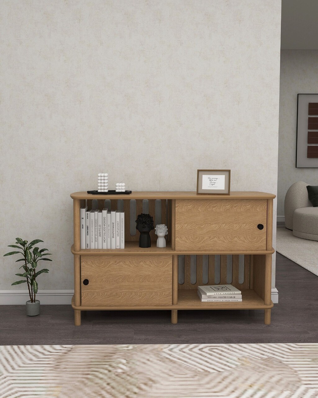 Consola, Hanah Home, Avena, 120x79x40 cm, Stejar - view 2