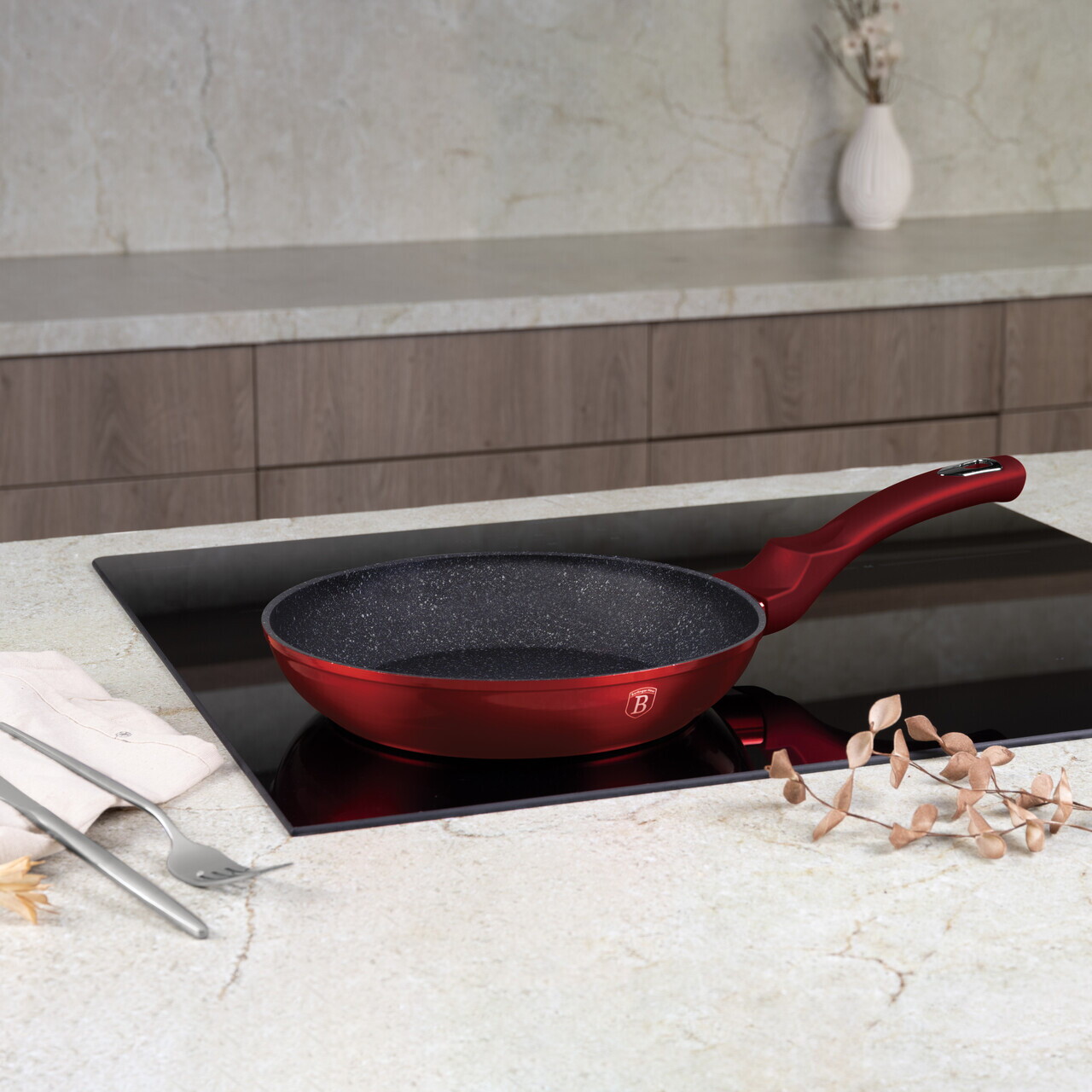 Set pentru gatit Berlinger Haus, Burgundy, 3 piese, aluminiu forjat, rosu - imagine 14