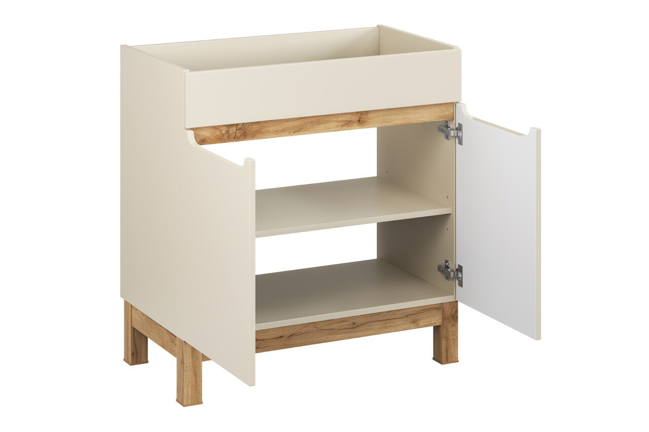Set mobilier baie Bali Cashmere Sky 80 cm, dulapuri si masca cu lavoar, Comad, MDF/PAL, casmir - view 5
