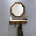 Set oglinda si cuier V104, Neostill, 60 cm/80 x 18 cm, walnut