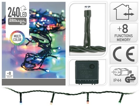 Instalatie de Craciun, 240 LED-uri, multicolor