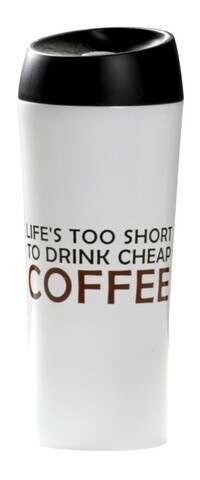 Cana termos Happy, Ambition, 400 ml, inox, alb