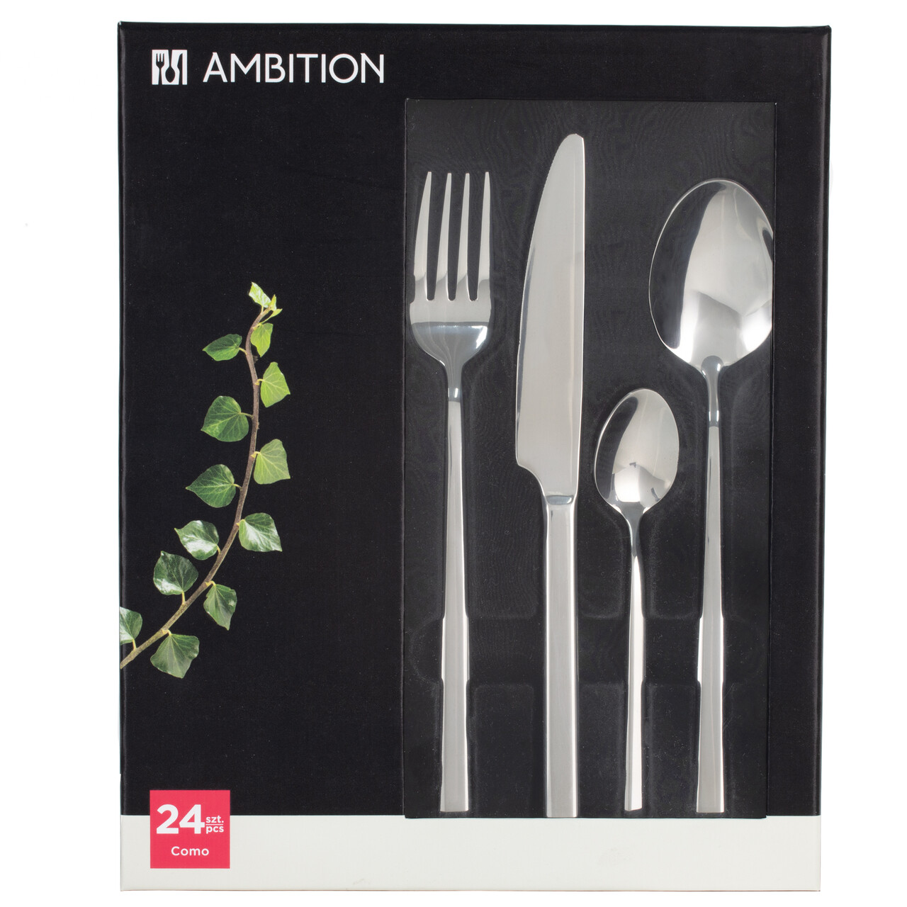 Set tacamuri 24 piese Como, Ambition, 6 persoane, otel, argintiu - imagine 3