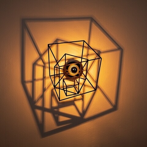Lampa de perete, Shadow, 609 - A, E27, 100 W, metal/MDF, negru