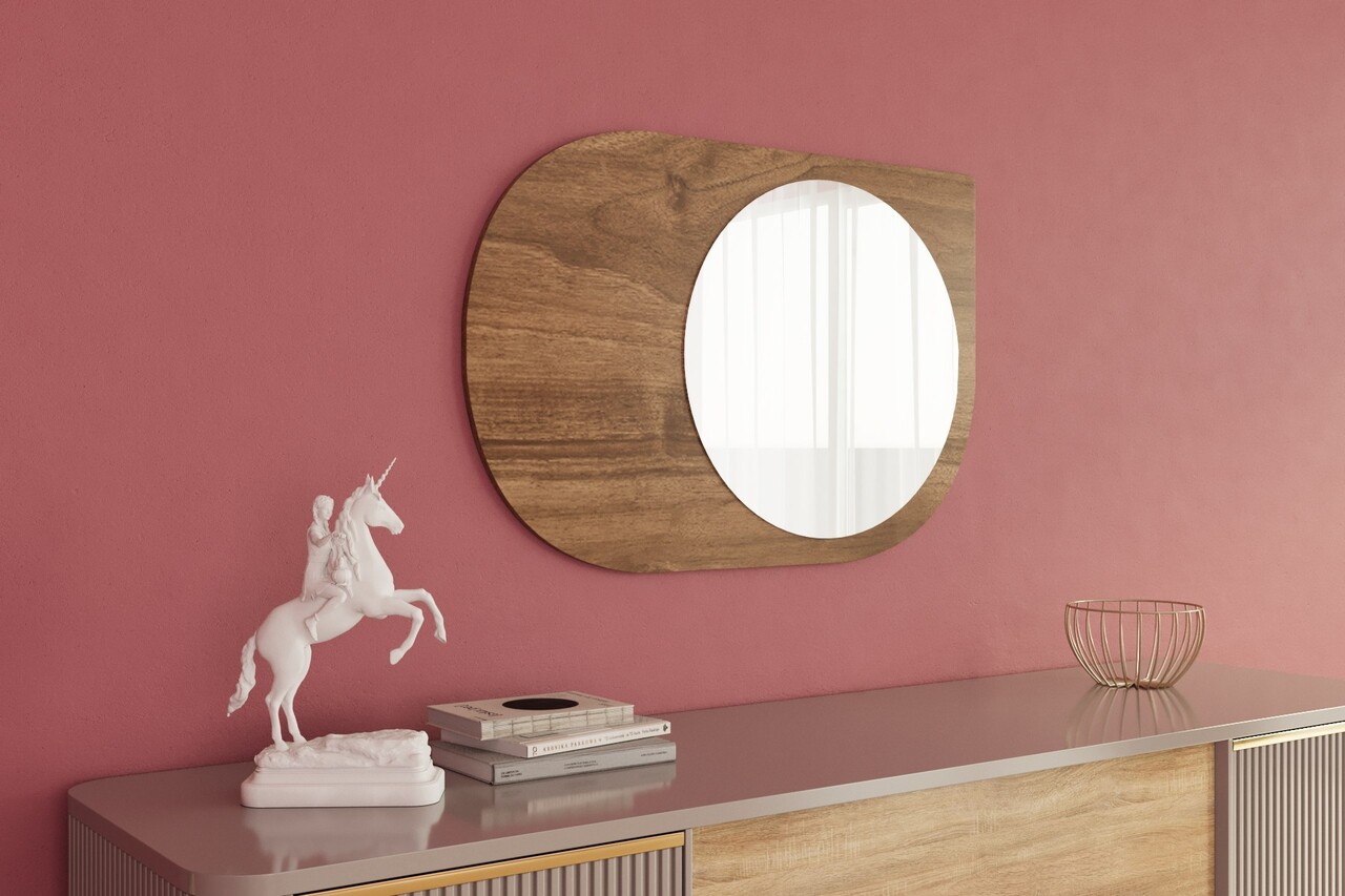 Oglinda decorativa, Siam, Pubble, 60x90x2.2 cm, Maro - 1 | YEO