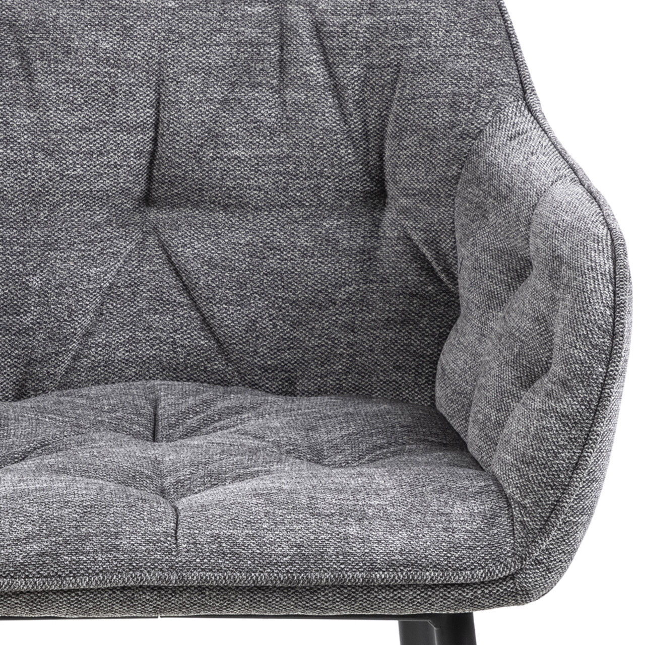 Scaun Brooke, Actona, 58x55x83 cm, tesatura Chenille/otel, antracit