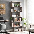 Biblioteca cu 6 rafturi, Vasagle, Cube Display, 70x24x190.5 cm, PAL, gri