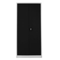 Dulap de depozitare cu incuietoare, Shelvoria, Js1008Sı, 92x198x40 cm, Otel, Gri/Negru