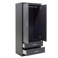 Dulap pentru haine Olympus, Pakoworld, cu 2 usi, 81x57x183 cm, PAL melaminat, wenge