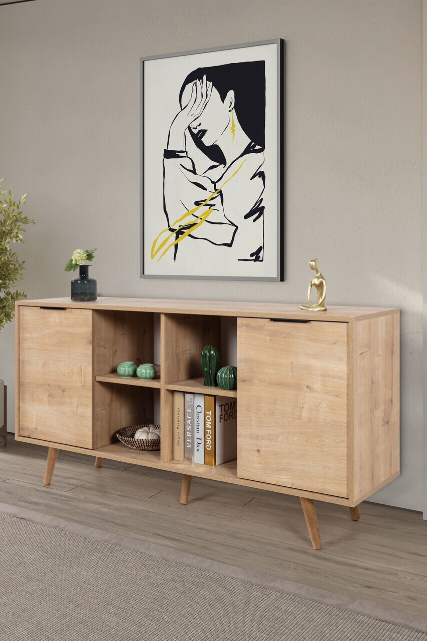 Consola, Hanah Home, Sina 4622, 160x82x44 cm, PAL, Maro — imaginea 3
