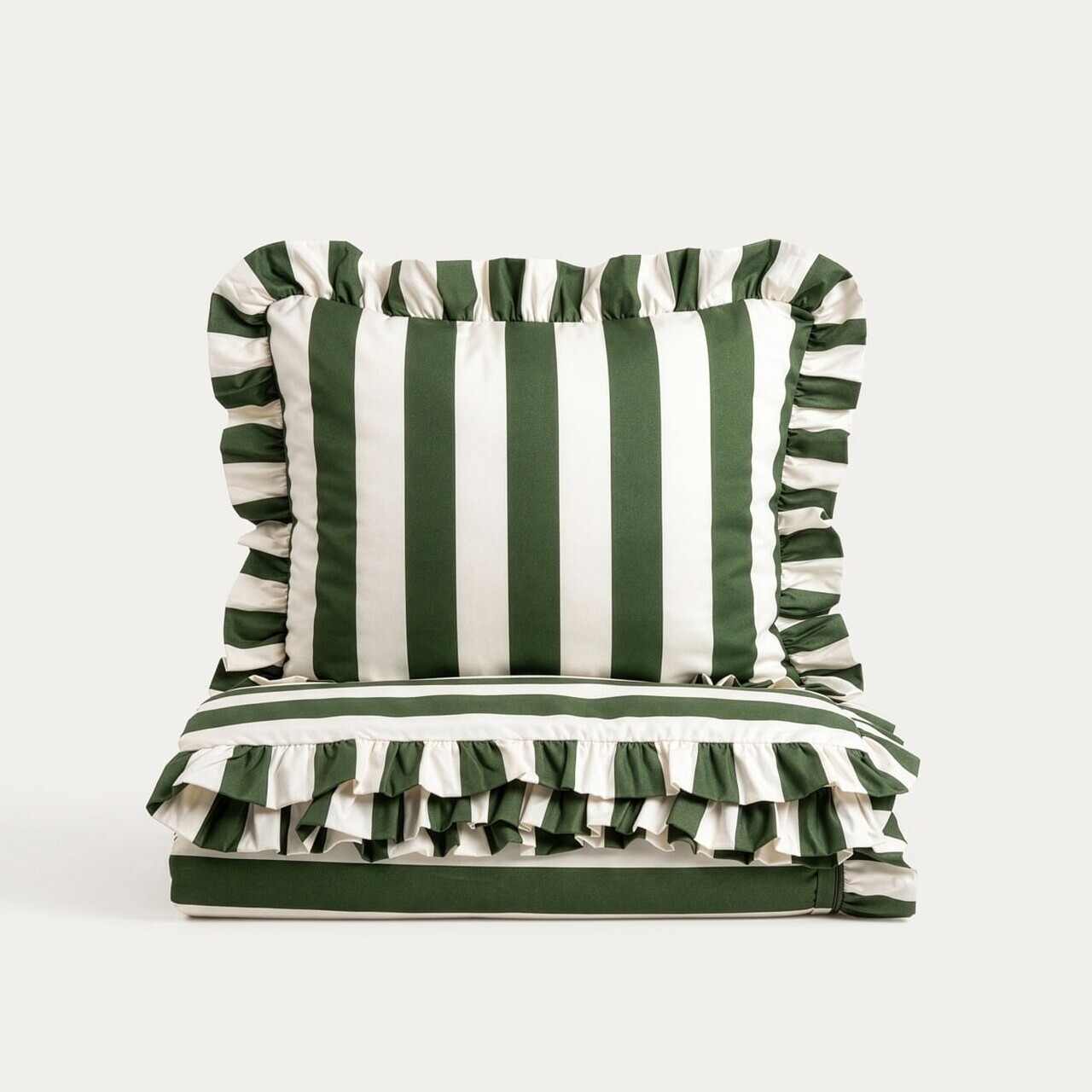 Lenjerie de pat dubla Tiffany, Homla, 160x200 cm, 3 piese, microfibra din poliester, verde olive/ecru