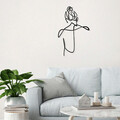 Decoratiune de perete, Woman With Hair Bun, Metal, Dimensiune: 39 x 57 cm, Negru