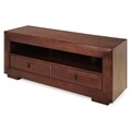 Comoda TV cu 2 sertare, Luvru, L.160 l.50 H.67, mdf/pal/furnir de fag, maro