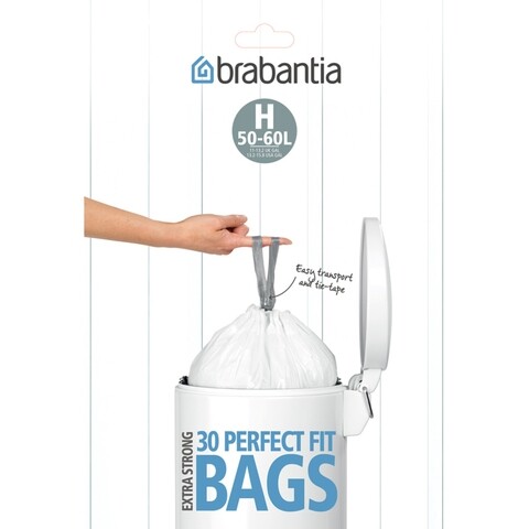 Set 30 saci de gunoi, Brabantia, PerfectFit, 50-60 L, plastic HDPE