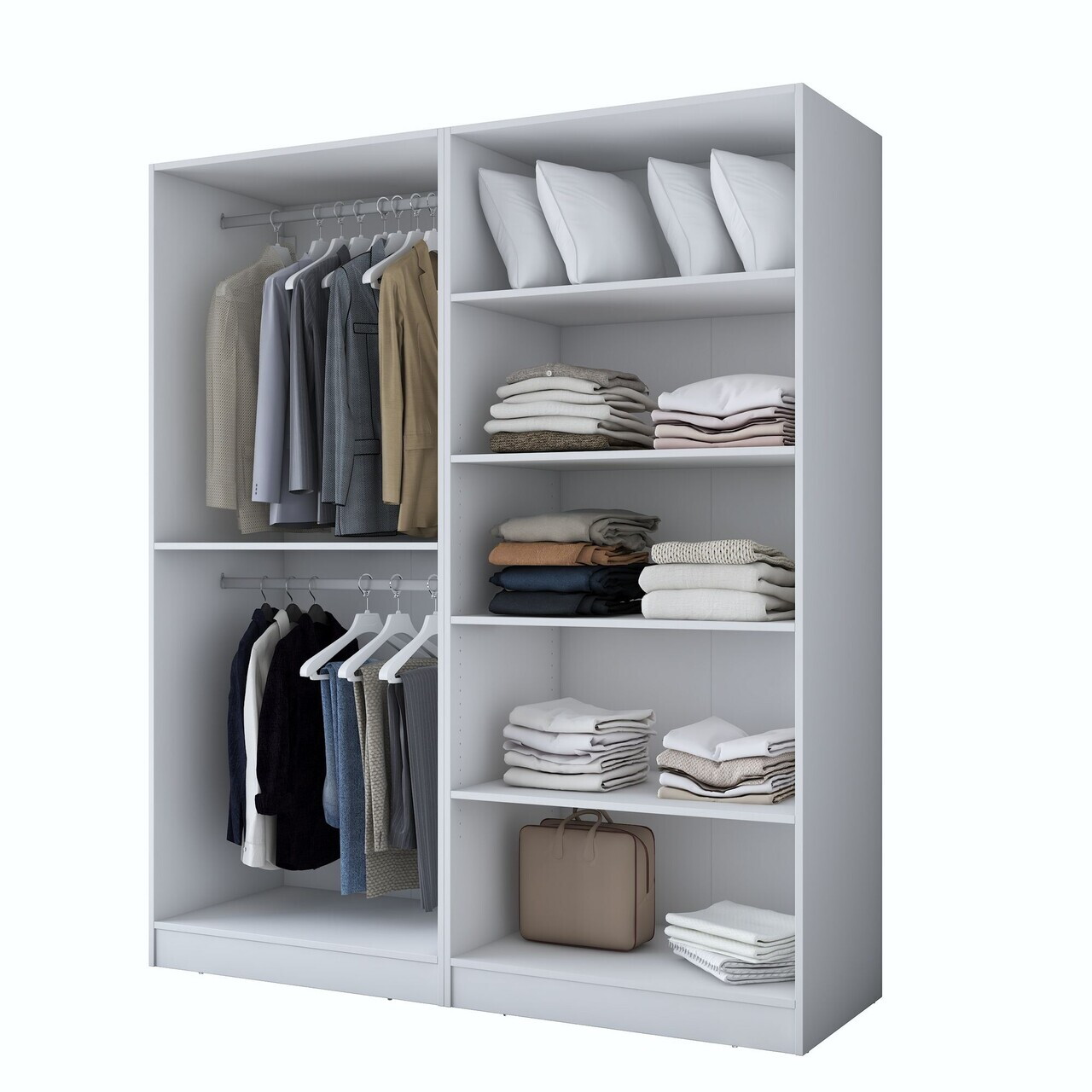 Dulap pentru haine, Hanah Home, BA186, 180x210x57.5 cm, PAL melaminat, Alb - view 9