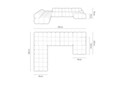 Coltar panoramic modular stanga 7 locuri, Bellis-51, Micadoni Home, 376x282x70 cm, catifea, teracota