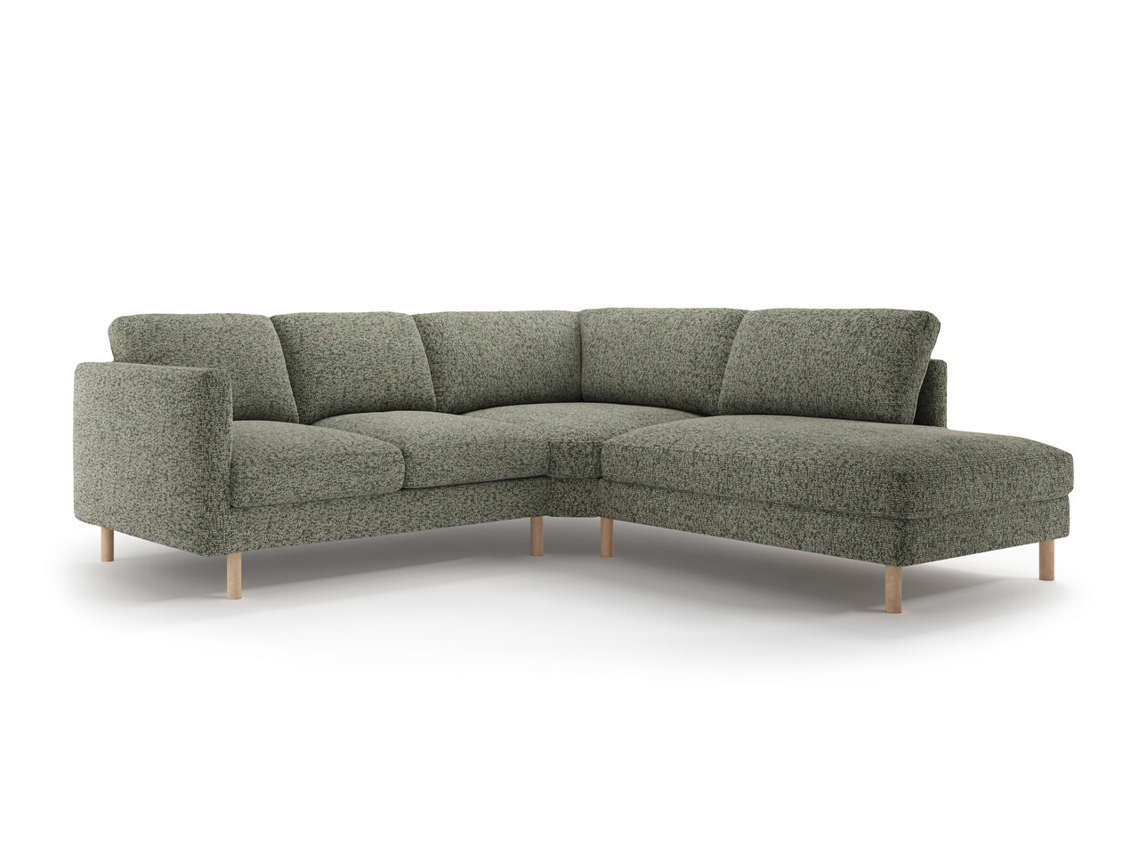 Coltar dreapta 4 locuri, Eden, Micadoni Home, 267x234x90 cm, tesatura structurata, verde muschi melanj Colțare 2