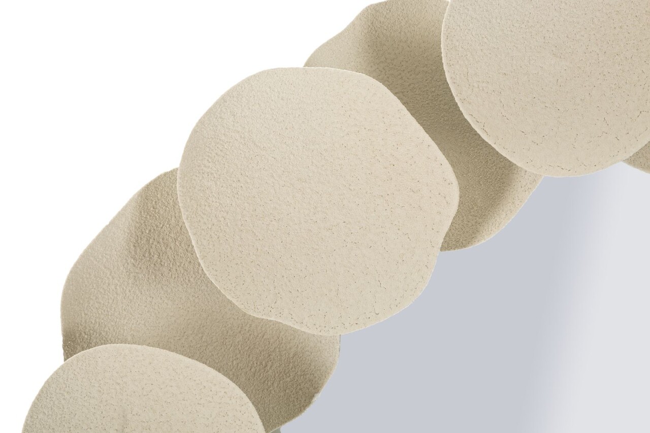 Oglinda de perete Dune, Mauro Ferretti, 85 cm, fier/MDF, crem - imagine 6