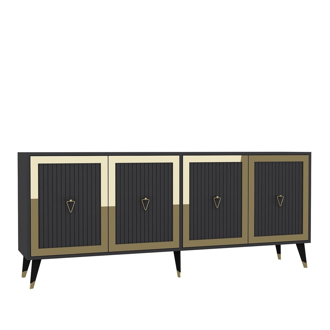 Consola, Hanah Home, Benner, 180x78.6x35 cm, PAL , Antracit / Aur - view 4