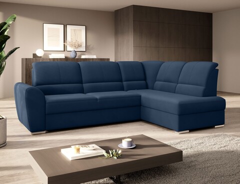 Coltar extensibil dreapta 3 locuri ELTAP, RT-40LO, Siber, 270x186x93 cm, lemn/poliester, albastru inchis