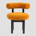 Scaun Pacis, Homla, 65.5x59.5x75.5 cm, lemn/MDF/poliester, mustar/negru