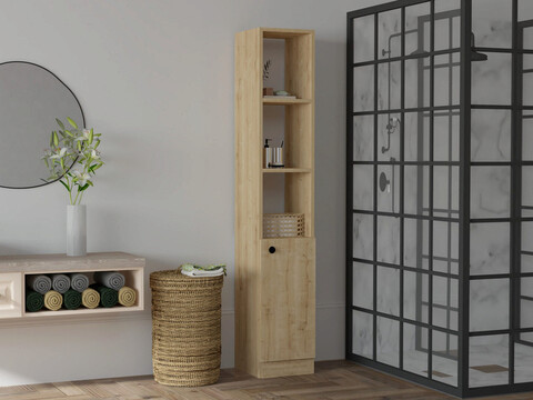 Dulap de baie, Puqa Design, Trend, 30x170x29.6 cm, PAL, Maro mezoni.ro
