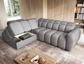 Coltar extensibil stanga 4 locuri ELTAP, LT-04PAO, Falconn, 258x208x107 cm, lemn/poliester, gri inchis